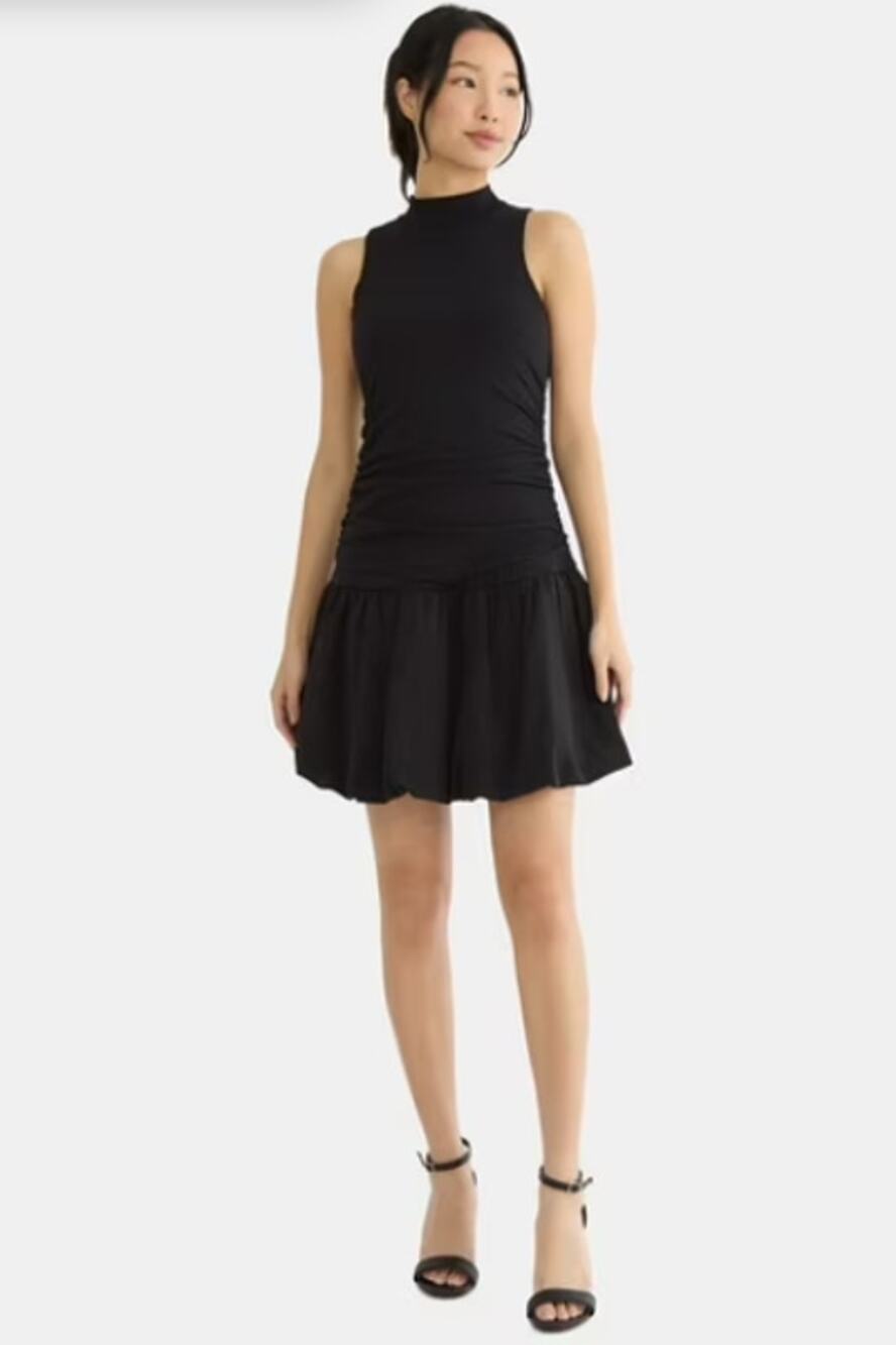 Madden NYC Mock Neck Bubble Mini Dress Size Small
